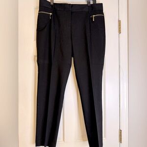 CHAUS Black Ankle Pants with‎ Zippered Accents